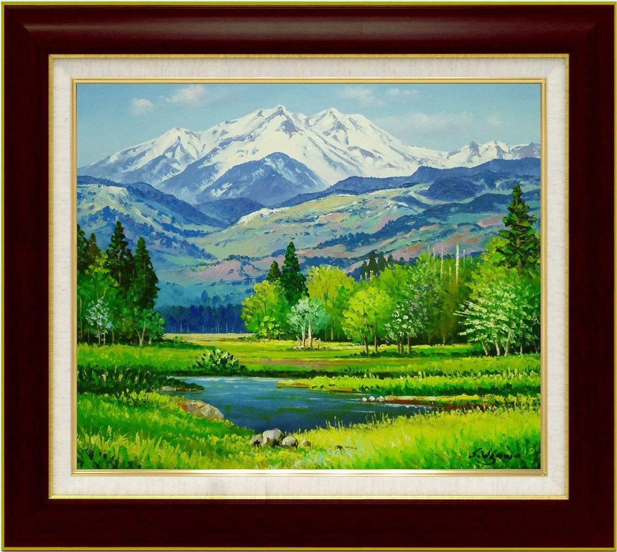 手描き油絵】羽沢 清水 乗鞍高原 F10 画家本人手描き絵画/額入り 絵画