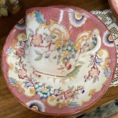 ミントン サングミンヌ窯 Sarreguemines Minton カップ アンド ソーサー