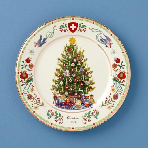 Lenox レノックス 2024 ホリデープレート スイス 2024 Trees Around