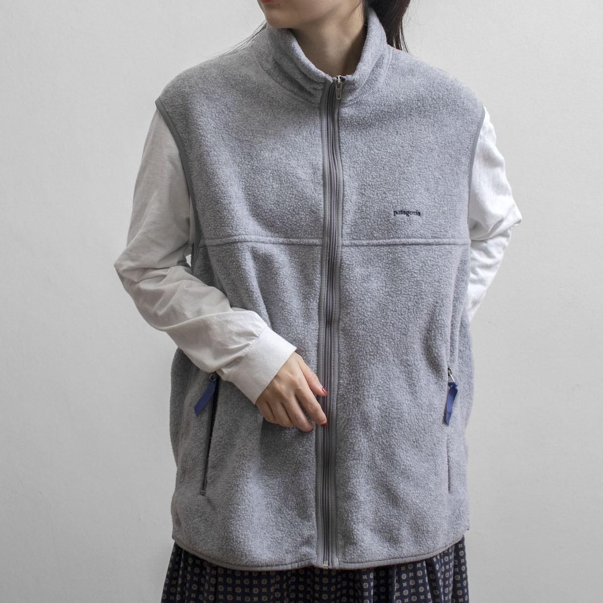 レディース] パタゴニア USA製 フリースベスト ライトグレー