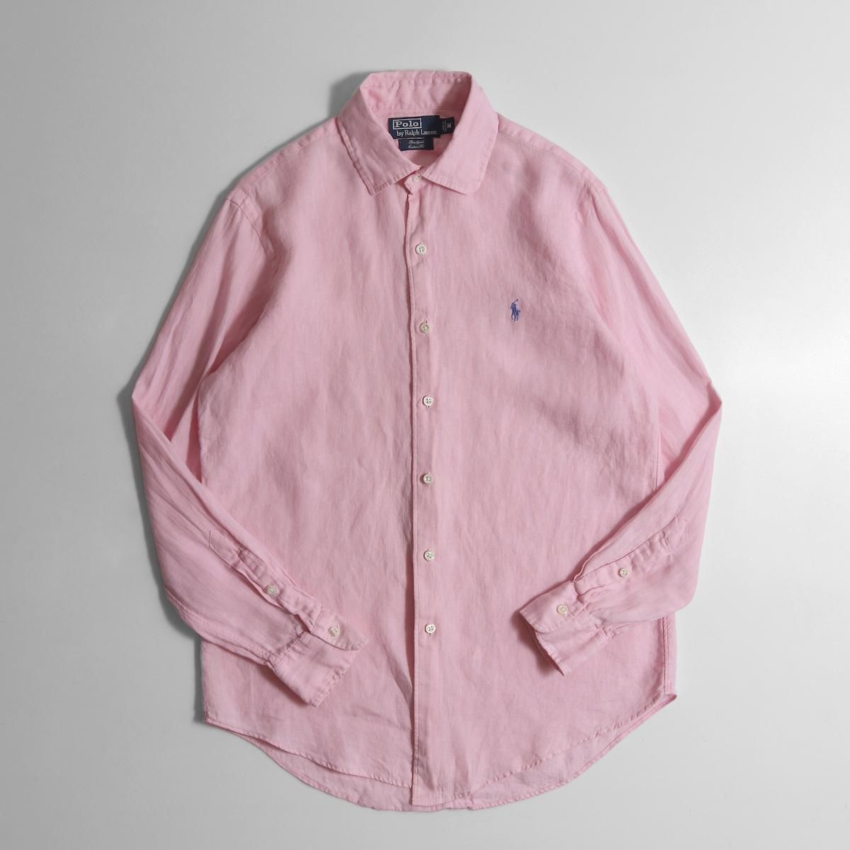 レディース] ラルフローレン オーバーサイズ リネンシャツ ピンク