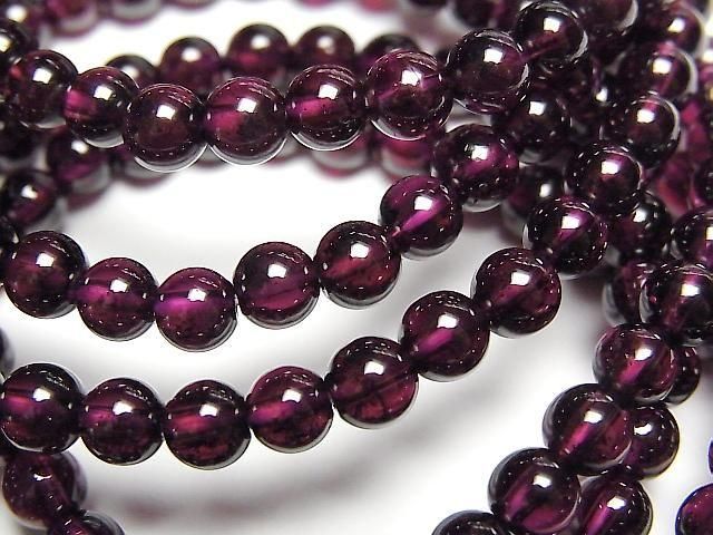 ロードライトガーネット ラウンド5mm 1連｜天然石ビーズの卸問屋・通販