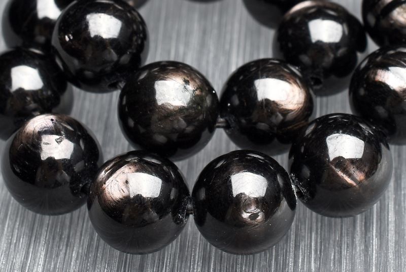 1点物】独特なシラー ハイパーシーン(紫蘇輝石) 10.5mm ブレスレット