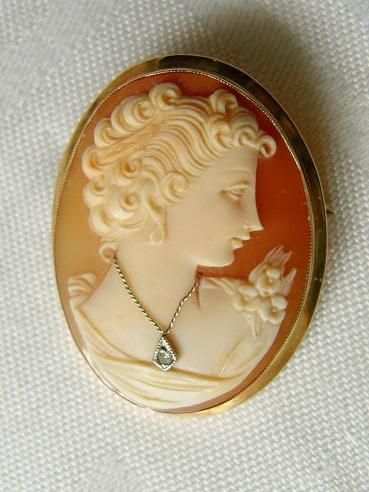 アンティーク シェルカメオ ブローチ 10K - Dreampot☆アンティークと