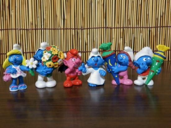 スマーフ フィギュア 6個セット B - 「宝の森」昭和レトロ雑貨