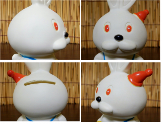 幸福相互銀行 ソフビ貯金箱 （ウサギ） - 「宝の森」昭和レトロ雑貨