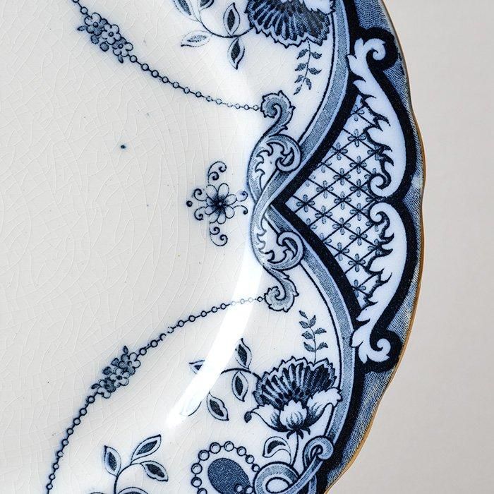 ビンテージ プレート FORD & SONS 社 FLOW BLUE フローブルー ディナー