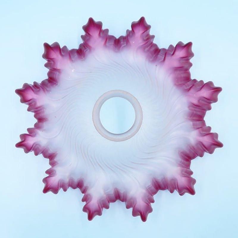 照明 大正ロマン 電笠 ガラス ピンク 直径27cm