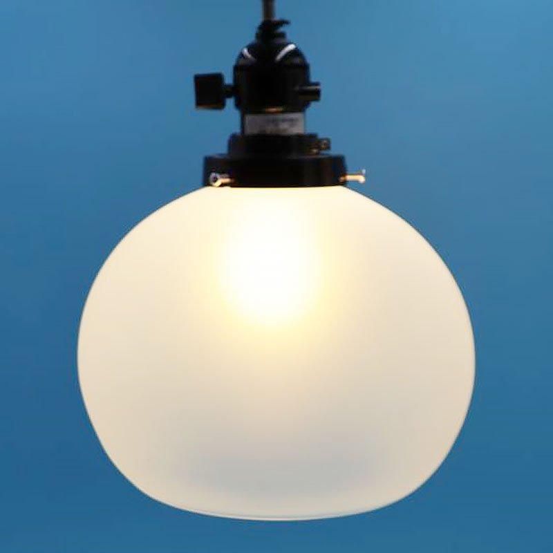 照明 昭和レトロ 電笠 すりガラス 丸 直径19cm
