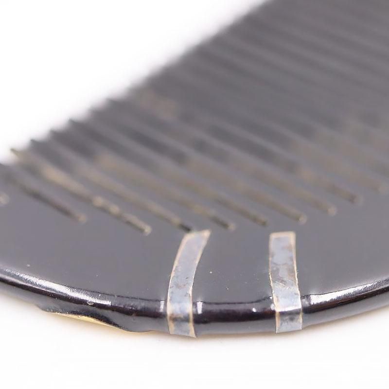 くし 螺鈿入り 黒地 金銀蒔絵 大正時代 幅9cm 高さ4cm