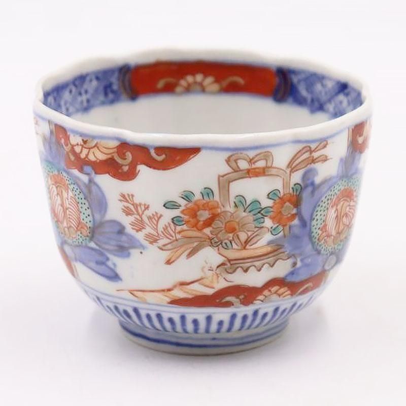 362『織部 吊り柿 輪花 蕎麦猪口』 /骨董品 古美術 アンティーク 古玩