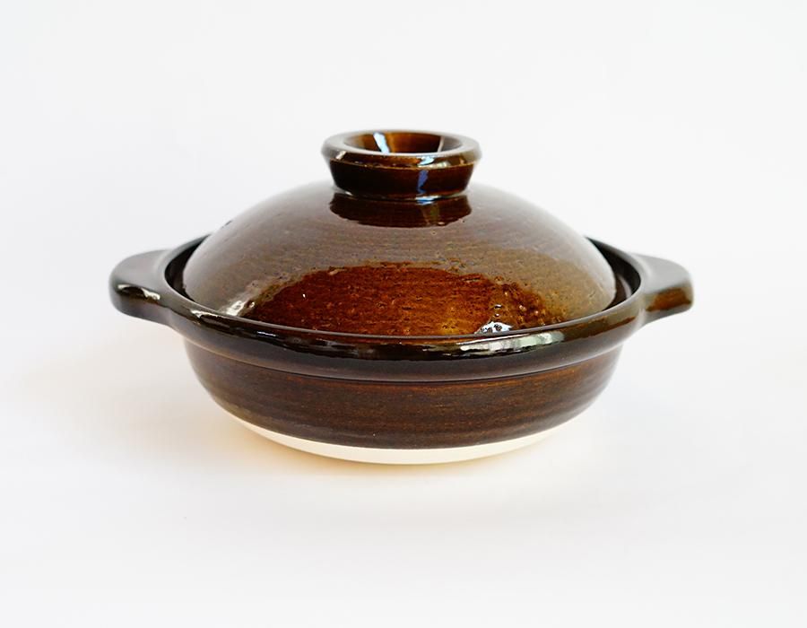 伊賀土鍋 アメ釉 中（2～4人用）| 伊賀焼窯元 長谷園［正規取扱店］