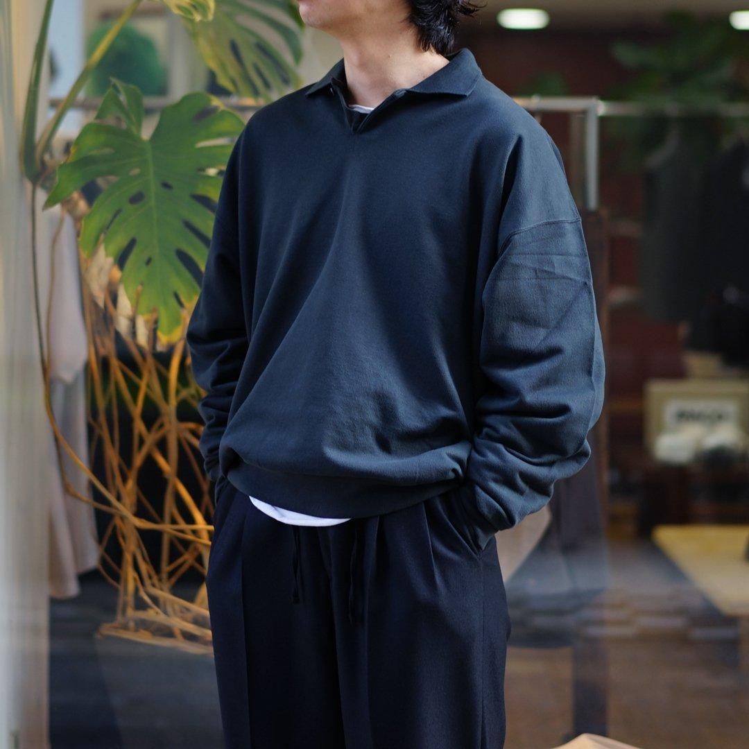 AURALEE (オーラリー)Pima Light Sweat Polo(A24AP02MS)/Ink Black