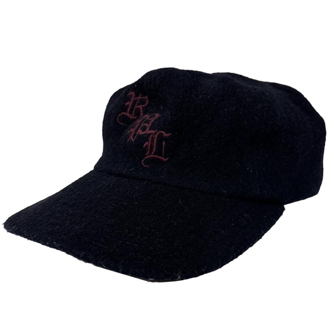 USA製 90s POLO SPORT Logo Wool 6 Panel Cap 黒 L ポロスポーツ