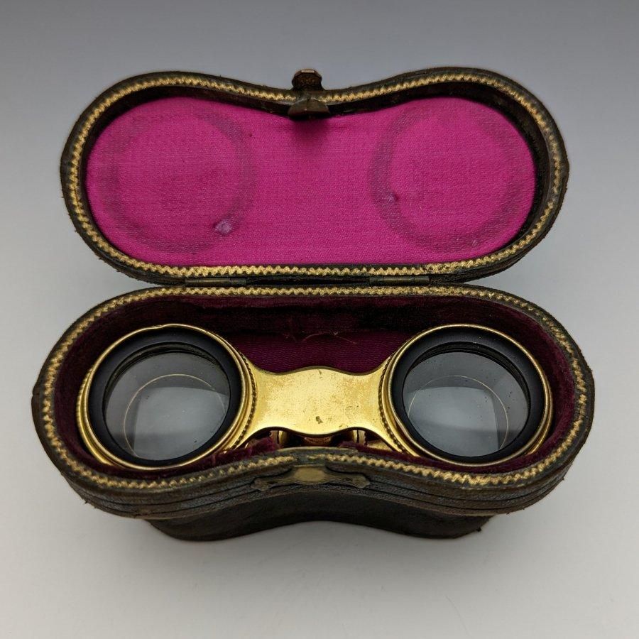 フレンチアンティーク マルチ白蝶貝装飾 オペラグラス 双眼鏡 ケース