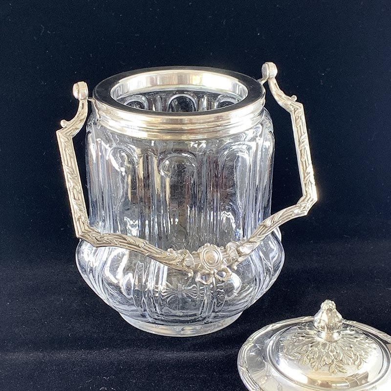 エレガントなガラスビスケットジャー 持ち手付き