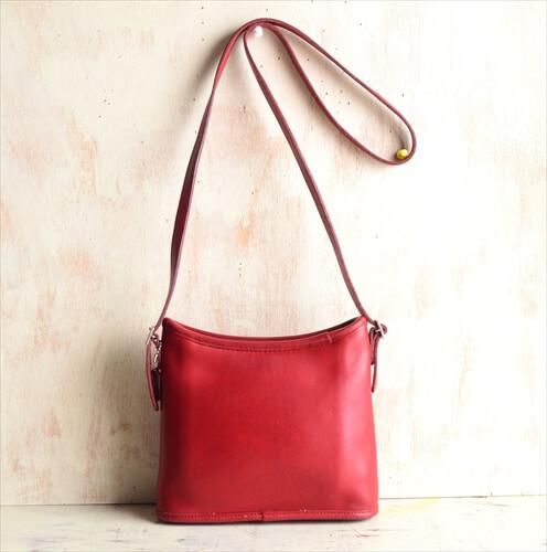 オールドCOACH ショルダーバッグ 本革 赤色 USA製
