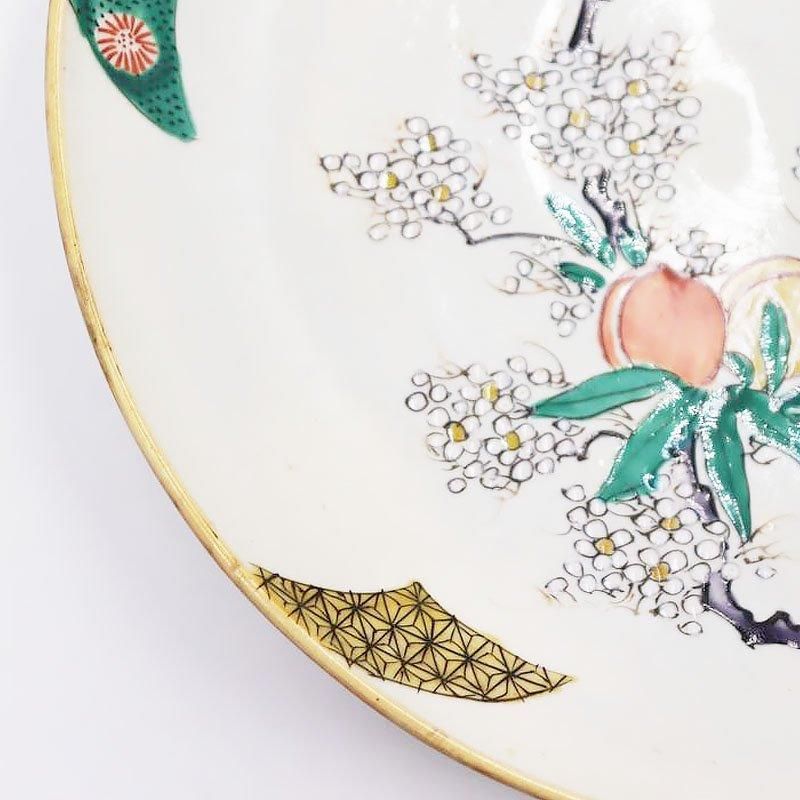 アンティーク 九谷焼 七寸皿 手描き 美しい骨董品