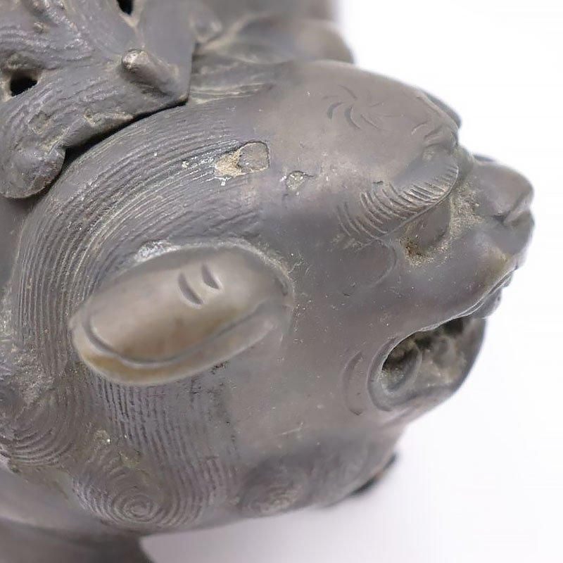 大正時代のアンティーク獅子香炉 重厚な存在感