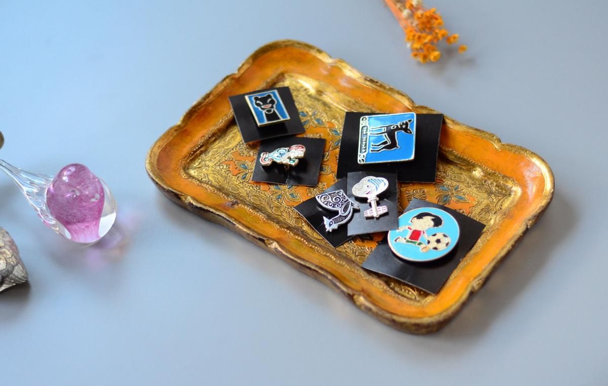 イタリア フィレンツェ工芸の金彩トレー