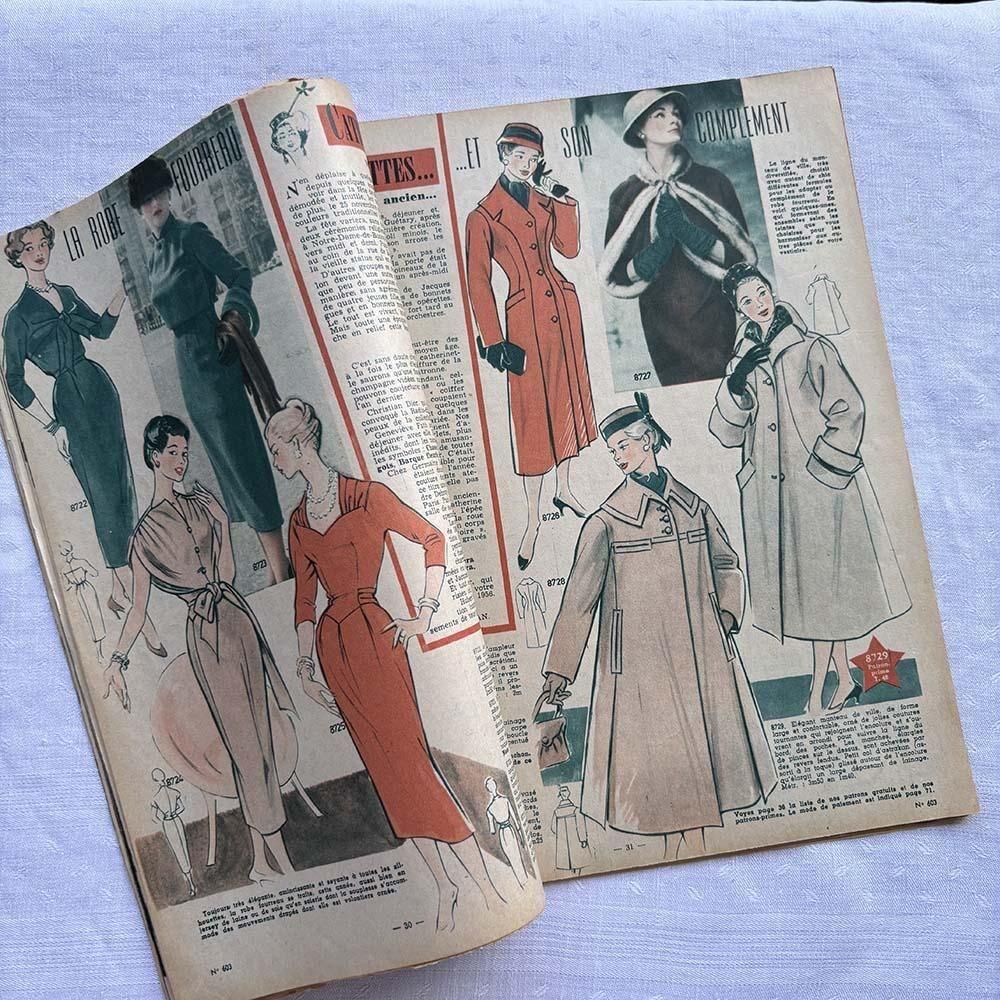 1950年代のフランス古雑誌 婦人雑誌 ファッション・趣味