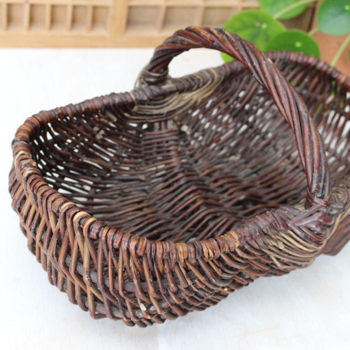 フランス手編みパニエ 柳のバスケット ヴィンテージ