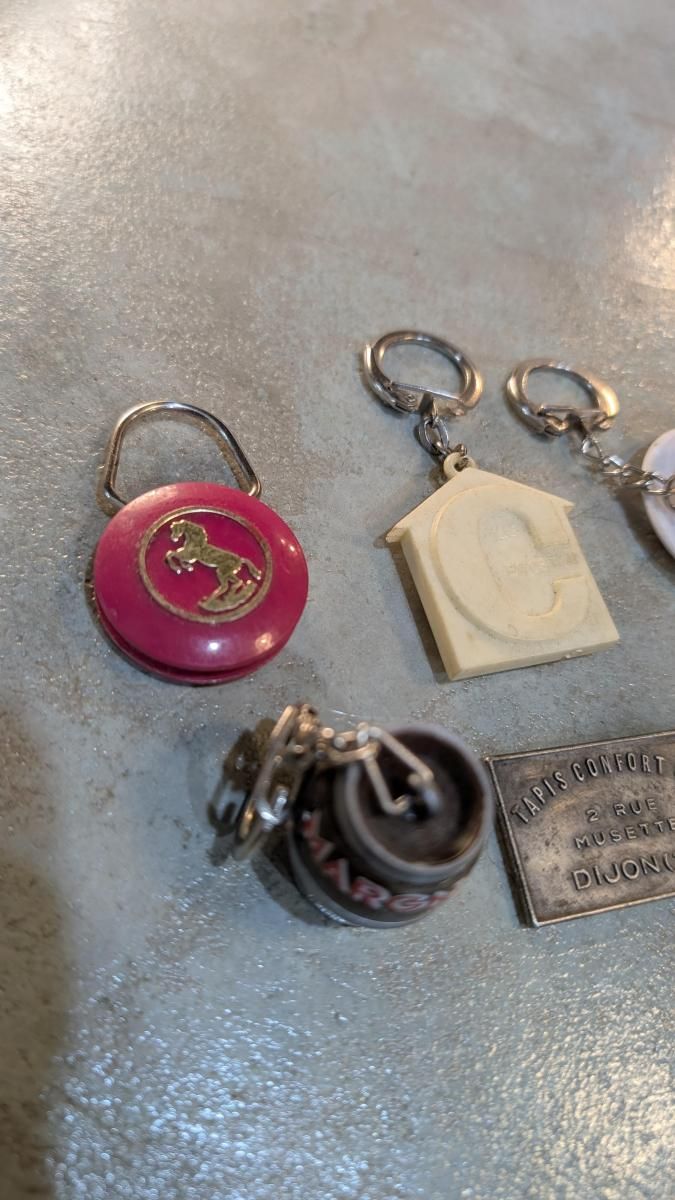 フランス雑貨ヴィンテージ可愛いコーヒーキーホルダーセットアンティ