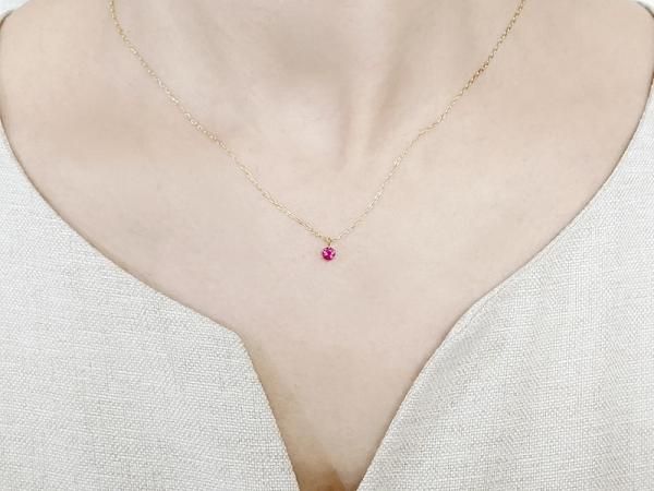 ルビーネックレス R 0.23ct 40cm K18YG