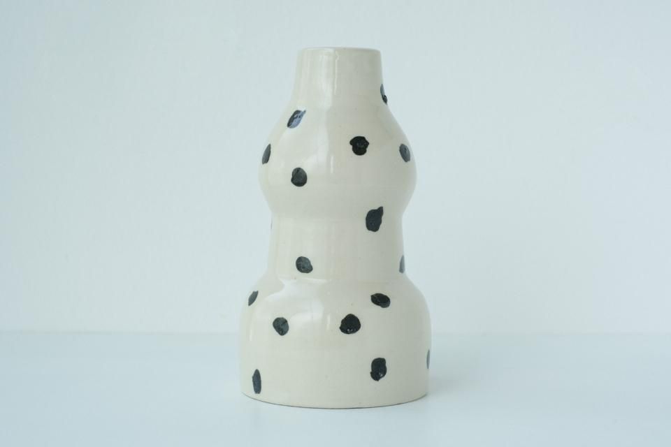 花器 ドット [ 白 ] ／CANASA