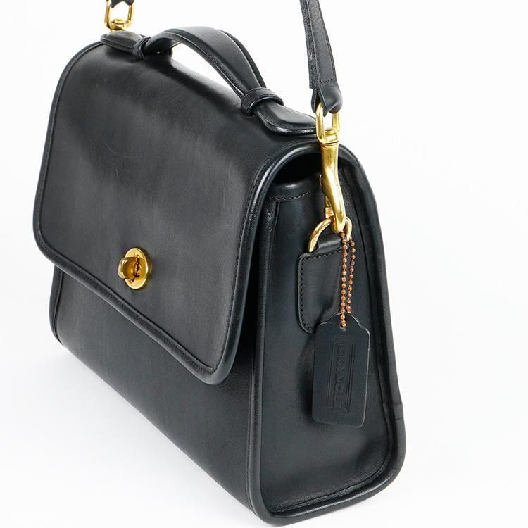 COACH コーチ ターンロック2WAYフラップショルダーバッグ ブラック