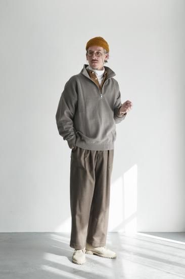 YASHIKI / Suikyo Half Zip Knit(GREIGE) | スイキョウハーフジップ