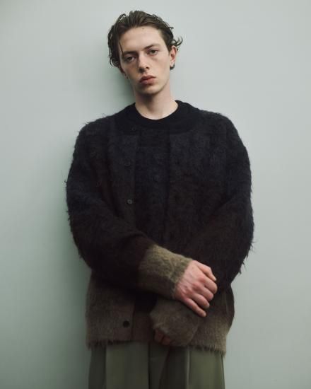 ssstein | シュタイン GRADATION MOHAIR KNIT LS(KHAKI/DARK NAVY
