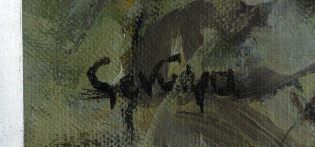 油彩 関屋俊彦 「海の見える丘 F6」 商品番号260- 絵のある暮らし・絵