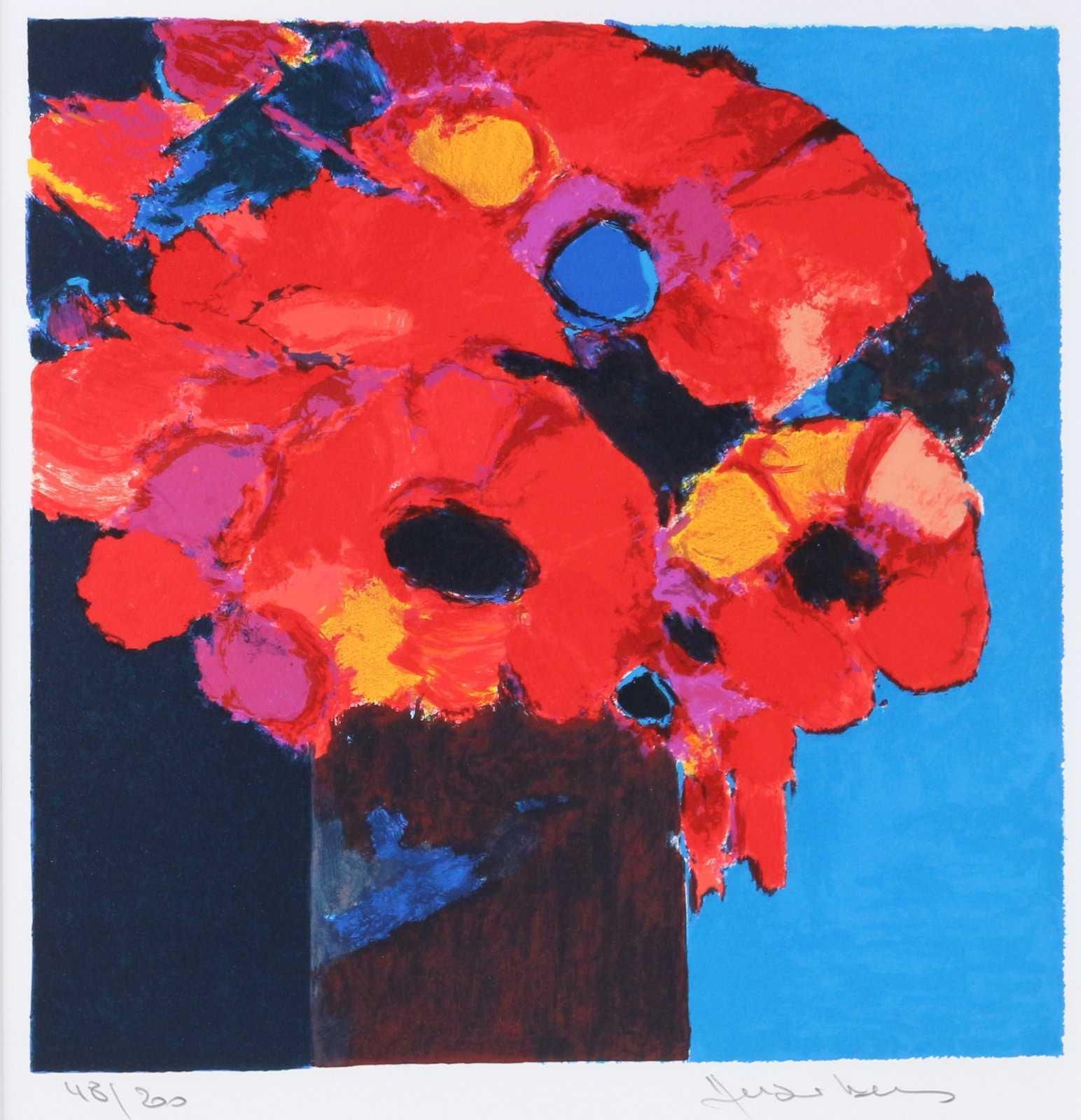 リトグラフ版画 JC・アレンバック「花」商品番号731- 絵のある暮らし