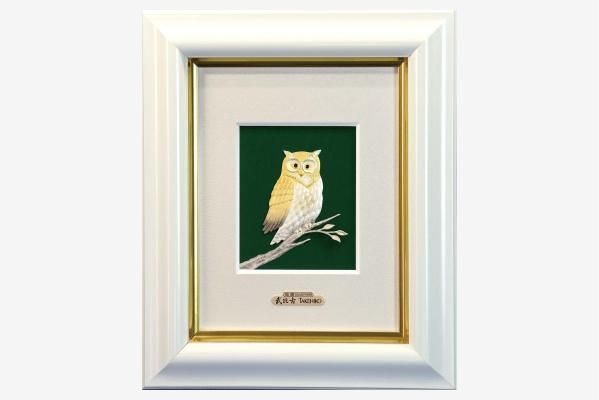 純銀卓上額 ふくろう 1号白 - TAKEHIKO - 武比古 - 日本の伝統工芸・関