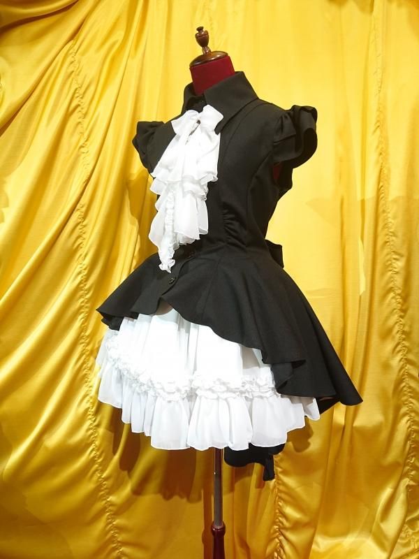 ◇受注商品◇ゴシック調タイ付きドレープジャケットワンピース+パ二エ