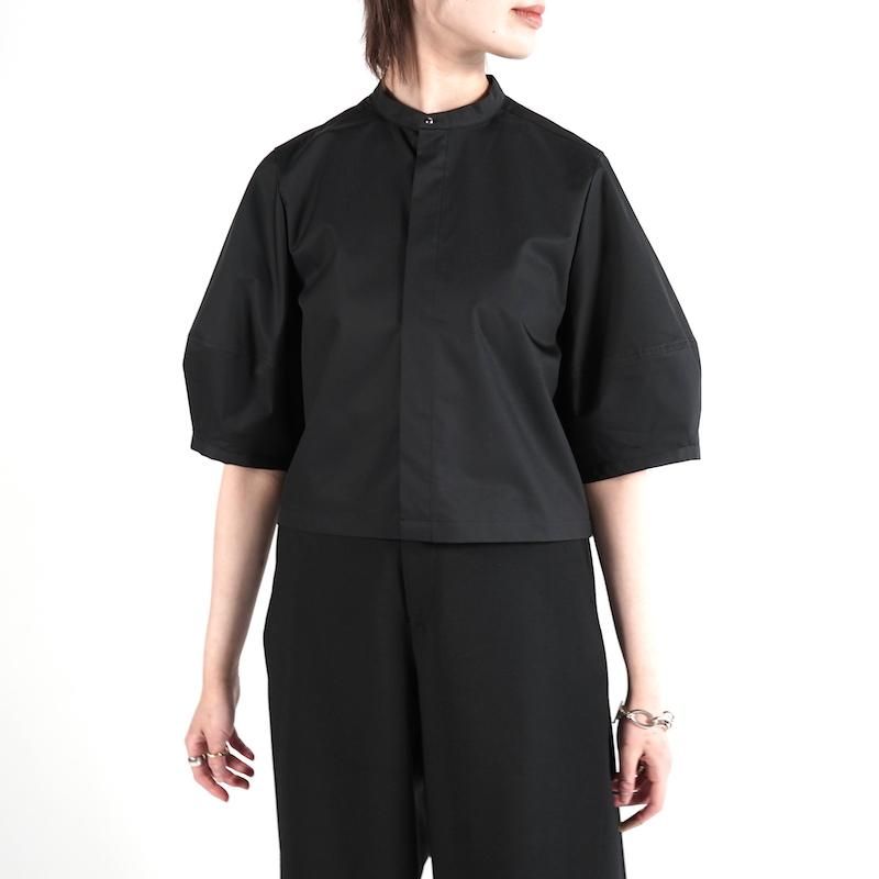 HYKE] ハイク T/C BALLOON SLEEVE CROPPED BLOUSE(BLACK)