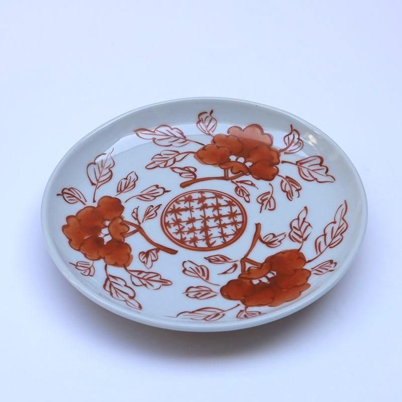 樋山真弓 赤絵折枝文 5寸皿 - copse | good home good taste good design