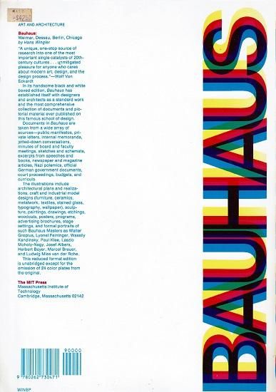 The Bauhaus Weimar Dessau Berlin Chicago Hans M. Wingler - 古書