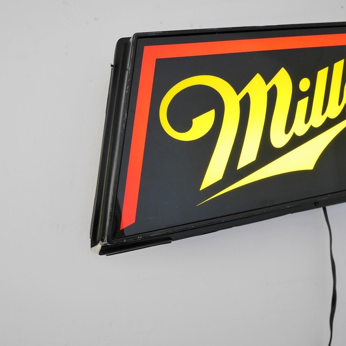 3137 アメリカ ヴィンテージ ライト付きサイン Miller ミラービール
