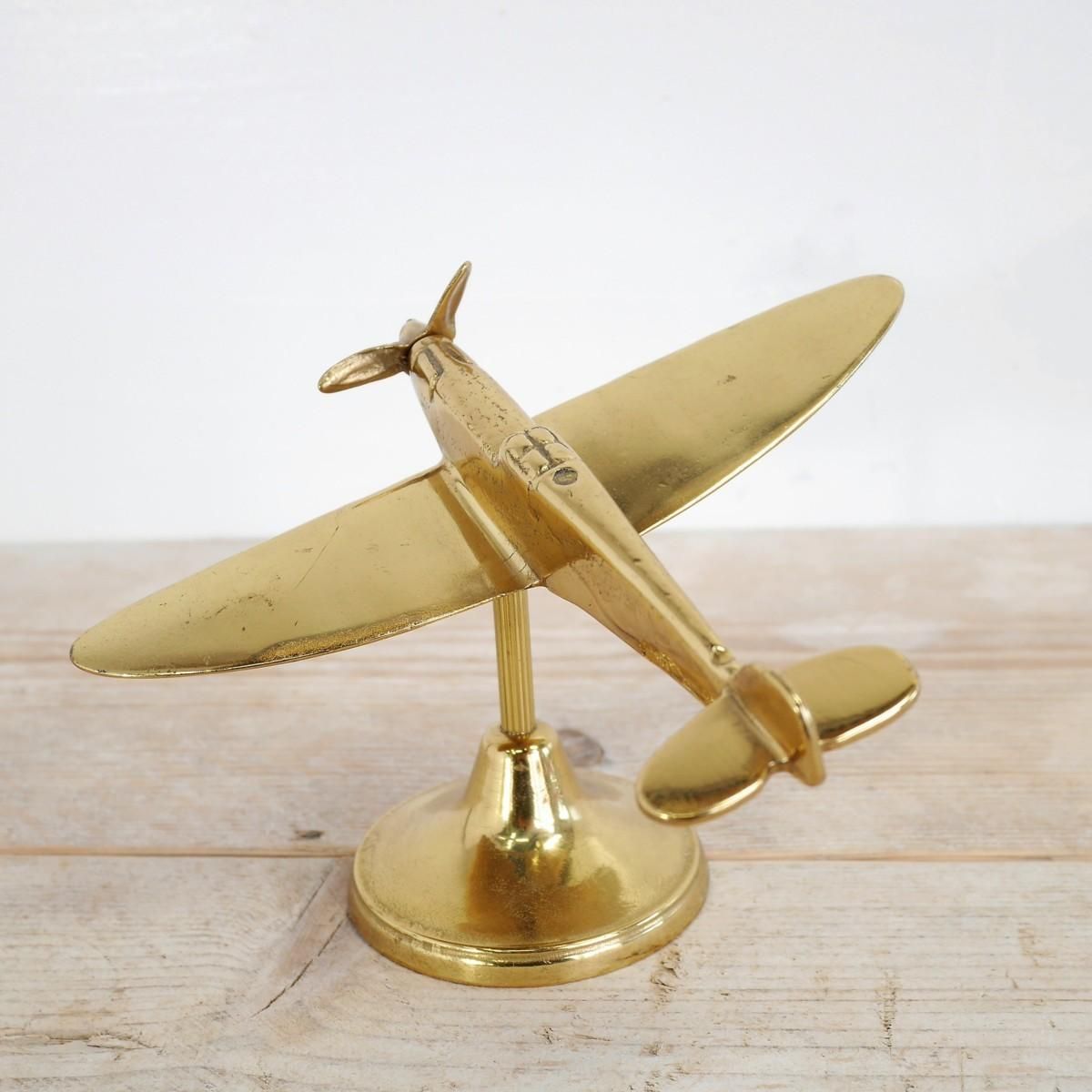 4174 アメリカ ヴィンテージ 真鍮製 飛行機 マスタング MUSTANG メタル