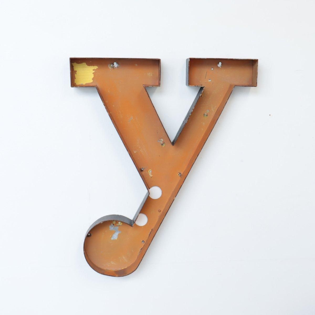 アメリカ ヴィンテージ アルファベットサインY ディスプレイ 立体看板