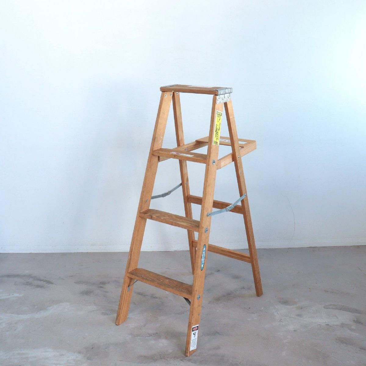 WERNER社製 アメリカ ヴィンテージ 4段 脚立 木製ラダー ディスプレイ