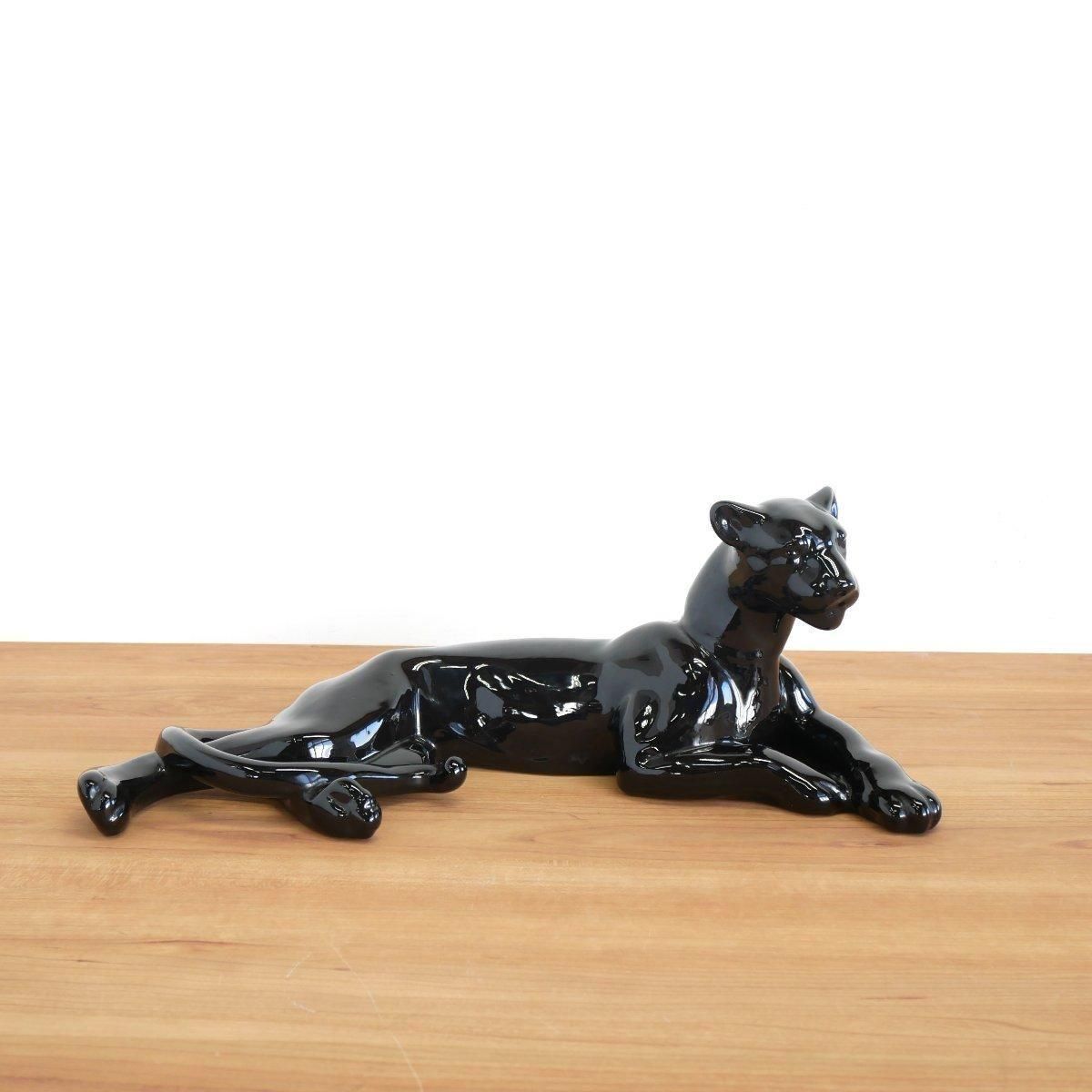 ブラックパンサー 置物 50s 陶器製 -通販-ローズボールアンティークス