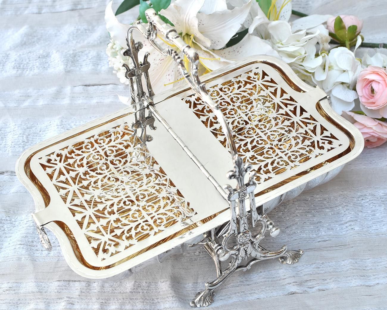 英国アンティーク銀器【シルバープレート】ビスケットウォーマー