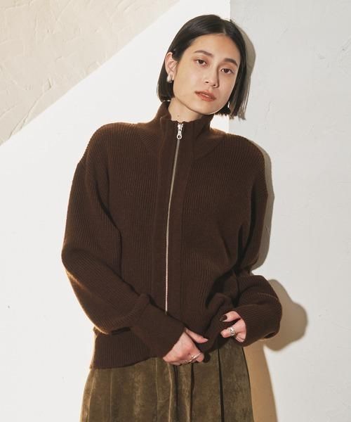 Audrey and John Wad - ハイネックニットZIPブルゾン（L1715） - Sheth