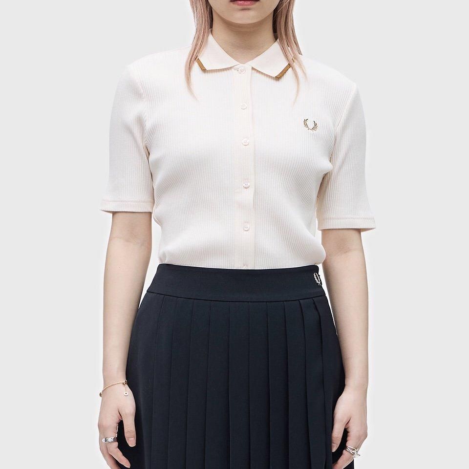 FRED PERRY - Button Through Ribbed Shirt (G7150) 正規取扱商品