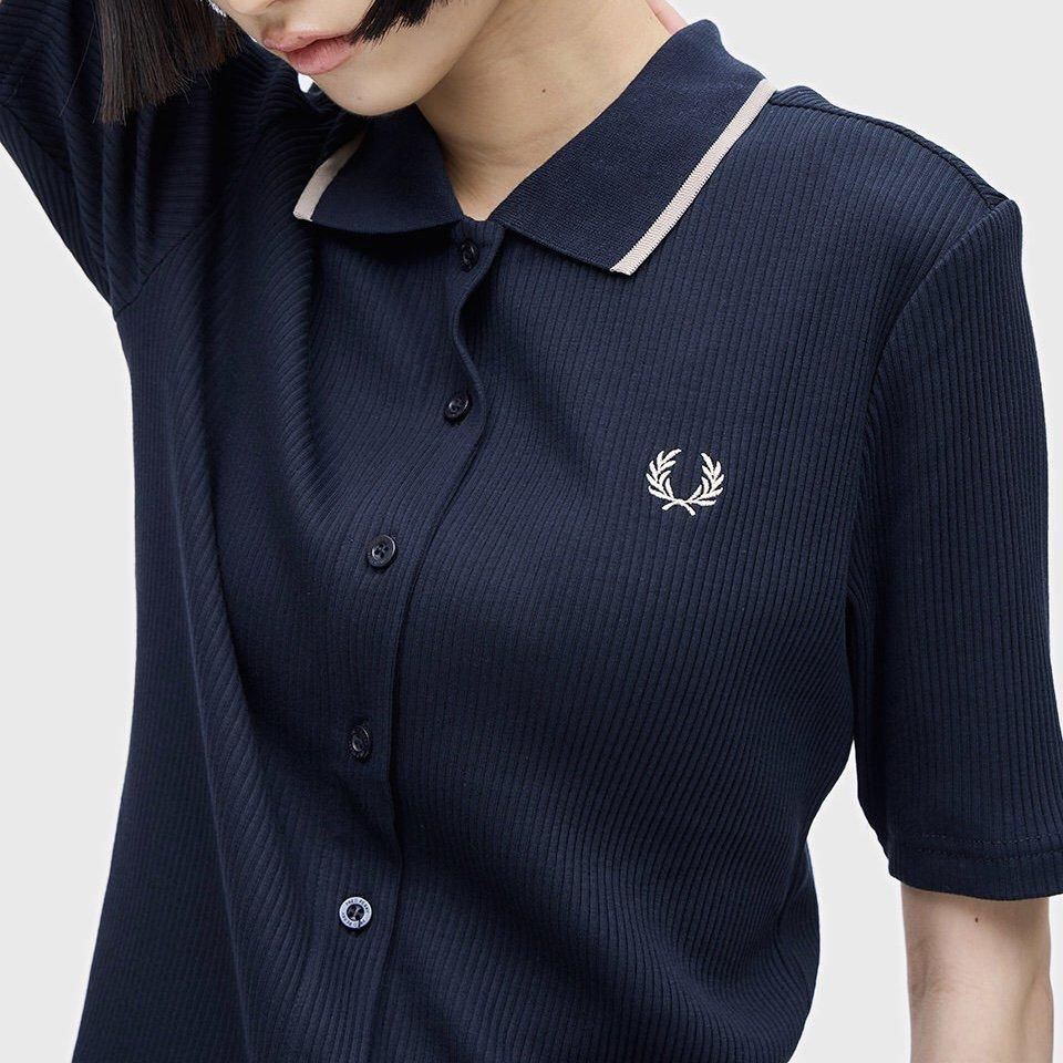 FRED PERRY - Button Through Ribbed Shirt (G7150) 正規取扱商品
