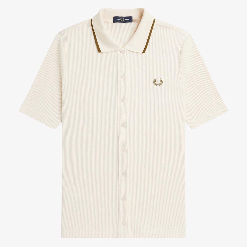 FRED PERRY - Button Through Ribbed Shirt (G7150) 正規取扱商品