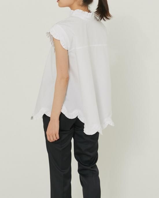 スカラップフリルブラウス(ホワイト) - seventen
